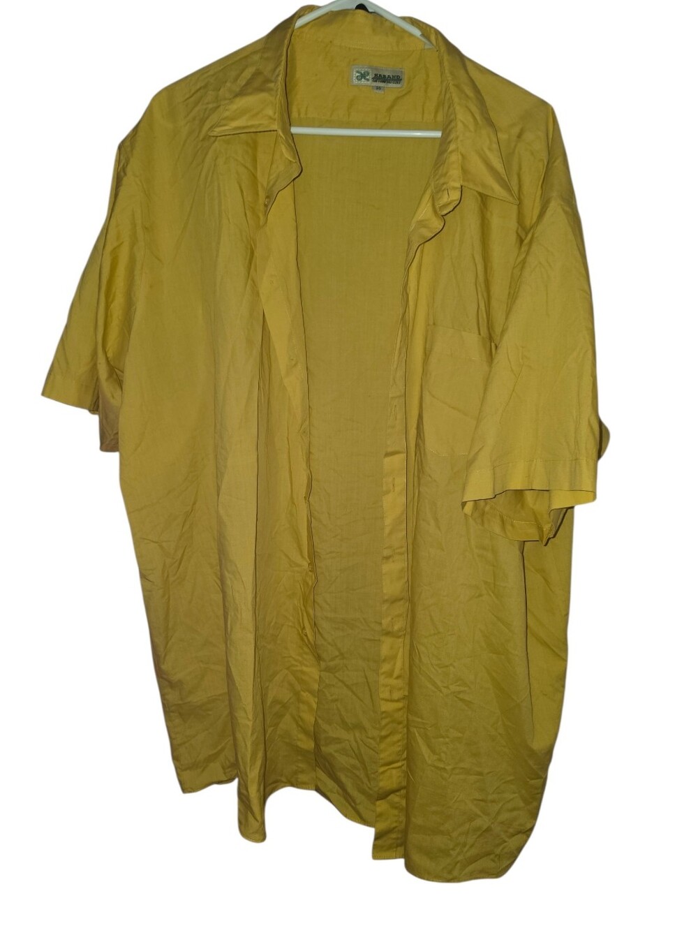 6/11/25. Haband Men's Short-Sleeve Lightweight Open Shirt Jacket — Yellow